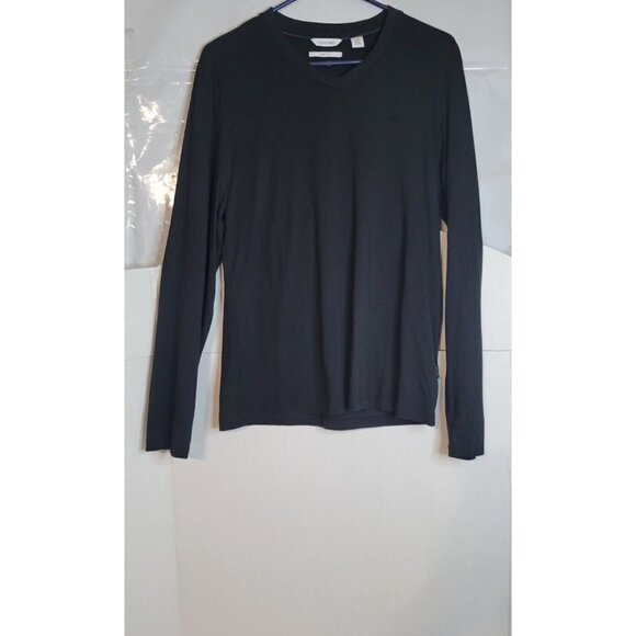 calvin klein liquid touch long sleeve top small classic black‎ top - Picture 1 of 4